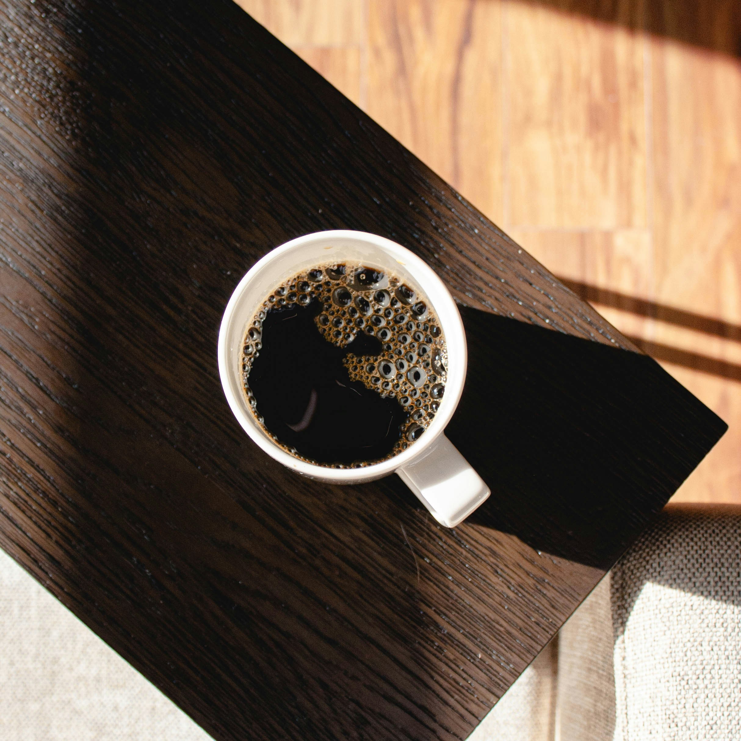 Steaming coffee